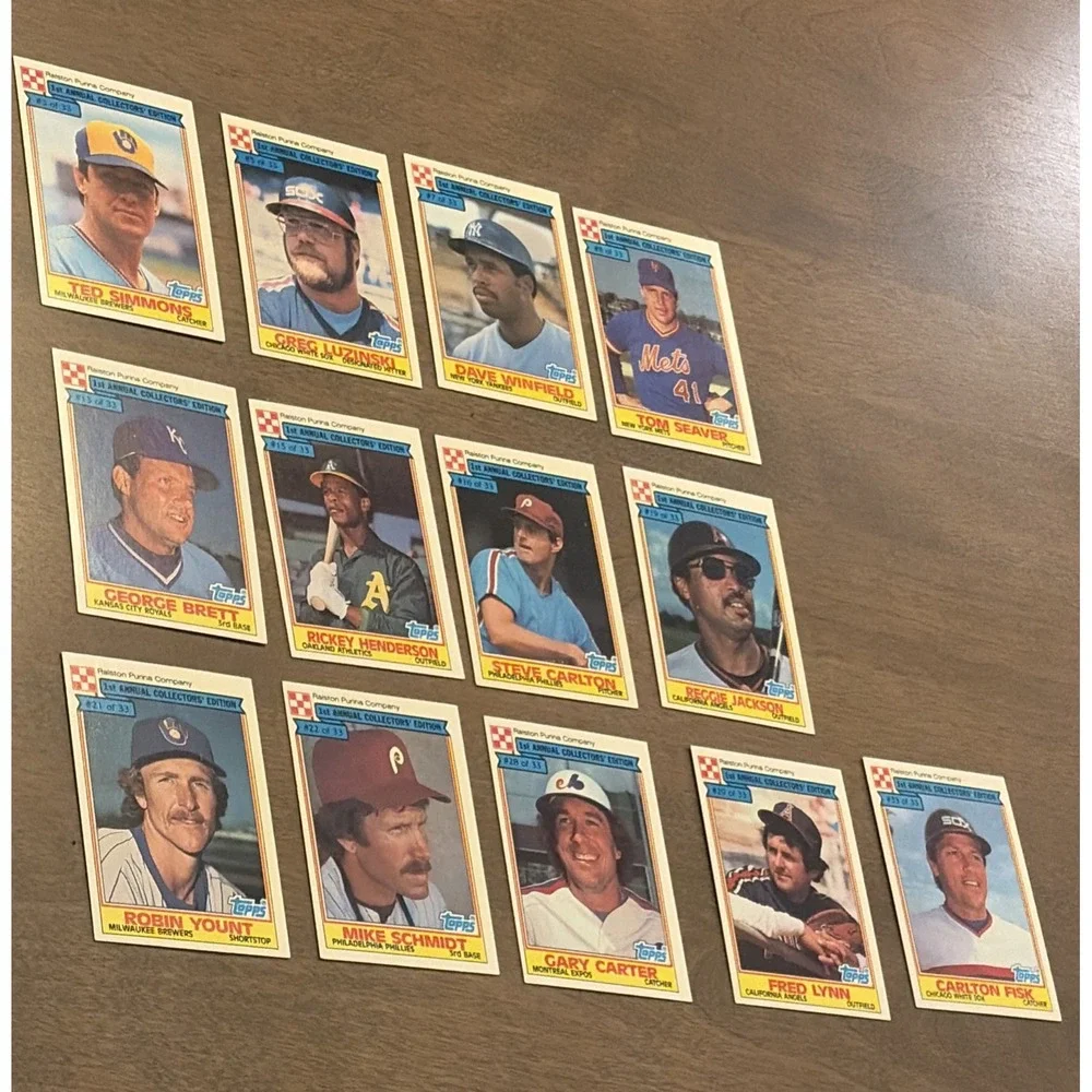 1984 Topps Ralston Purina Baseball Card Lot Of 13 Cards Henderson, Winfield, NMT